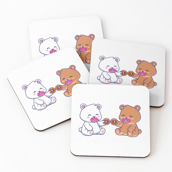 Item preview, Milk and Mocha bears are hungry  Milk Mocha eating donuts together    designed and sold by ImmortalWood.