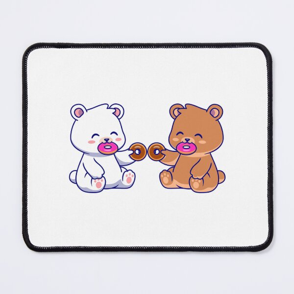 Item preview, Milk and Mocha bears are hungry Milk Mocha eating donuts together designed and sold by ImmortalWood.