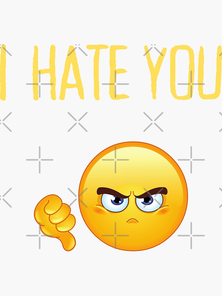 "I Hate You Emoji " Sticker for Sale by Mirshdesign Redbubble