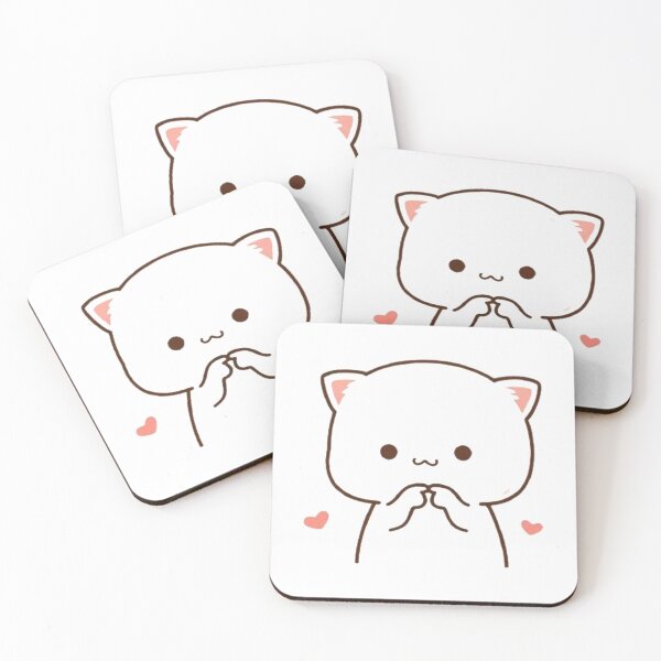 Item preview, Mochi Peach Cute Cat Love Hearts   designed and sold by ImmortalWood.