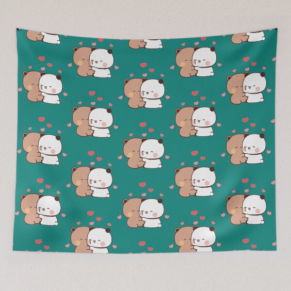 Item preview, peach and goma mochi bear Couple taking a cute selfie   designed and sold by ImmortalWood.