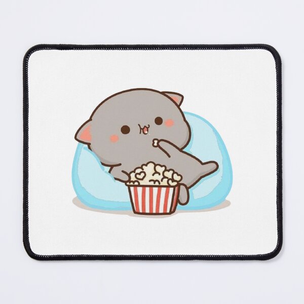 Item preview, Popcorn Milk Mochi Peach Goma Cat    designed and sold by ImmortalWood.
