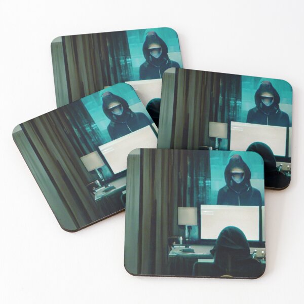Item preview, Vigilante Hacker Digital Painting Night Theme designed and sold by FiniteRoyal.