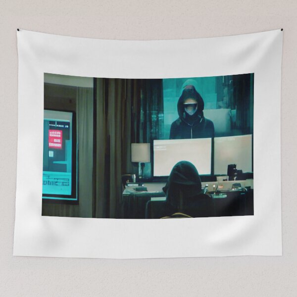 Item preview, Vigilante Hacker Digital Painting Night Theme designed and sold by FiniteRoyal.