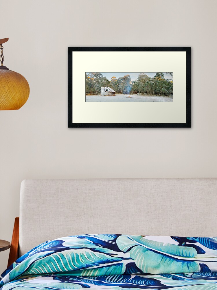 Thumbnail 1 of 7, Framed Art Print, Frosty Moroka Hut, Alpine National Park, Victoria, Australia designed and sold by Michael Boniwell.