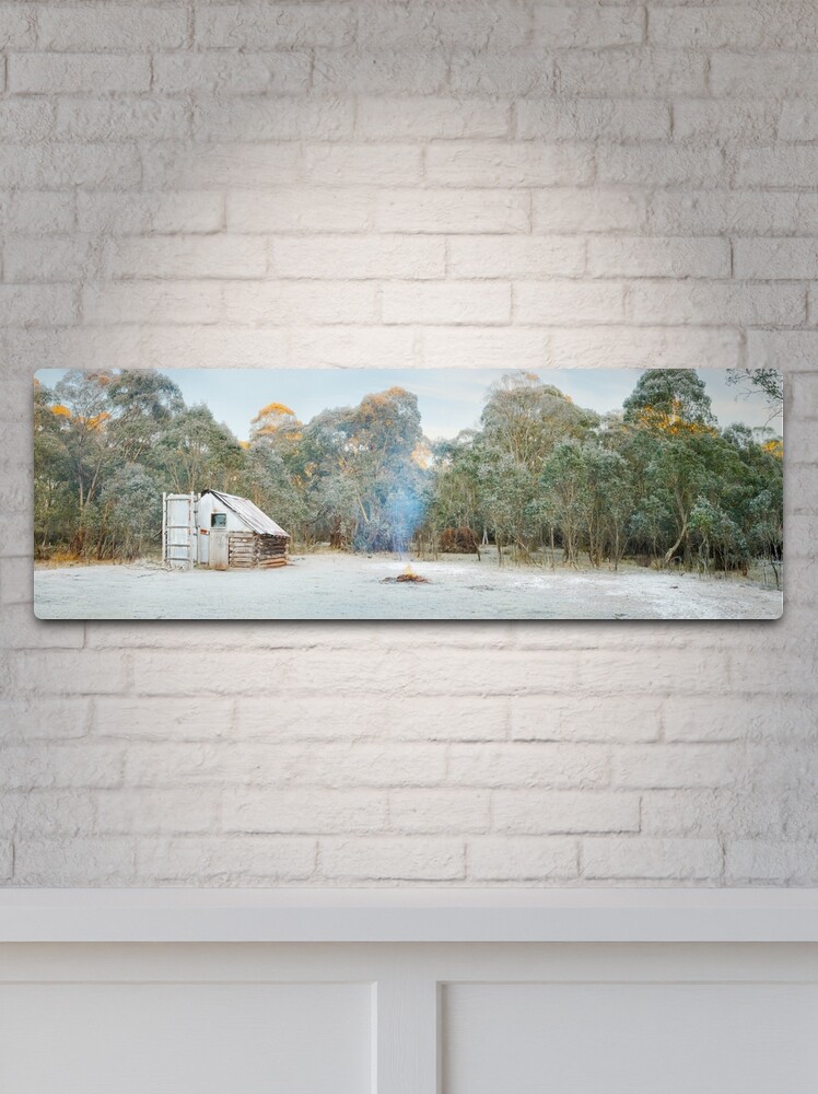 Thumbnail 2 of 4, Metal Print, Frosty Moroka Hut, Alpine National Park, Victoria, Australia designed and sold by Michael Boniwell.