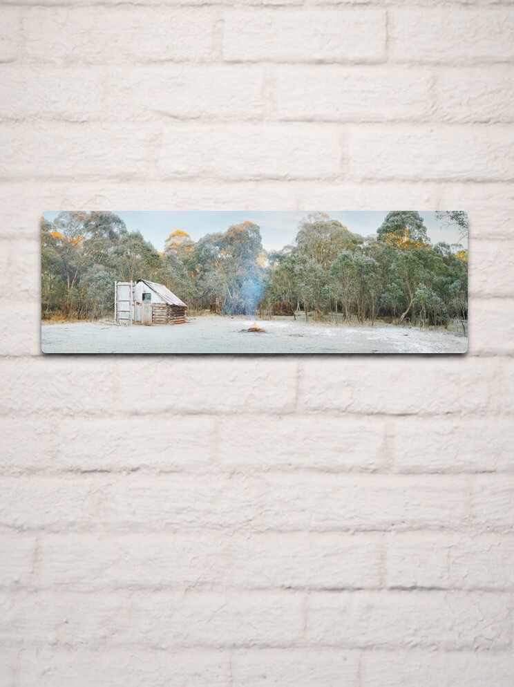 Thumbnail 2 of 4, Metal Print, Frosty Moroka Hut, Alpine National Park, Victoria, Australia designed and sold by Michael Boniwell.
