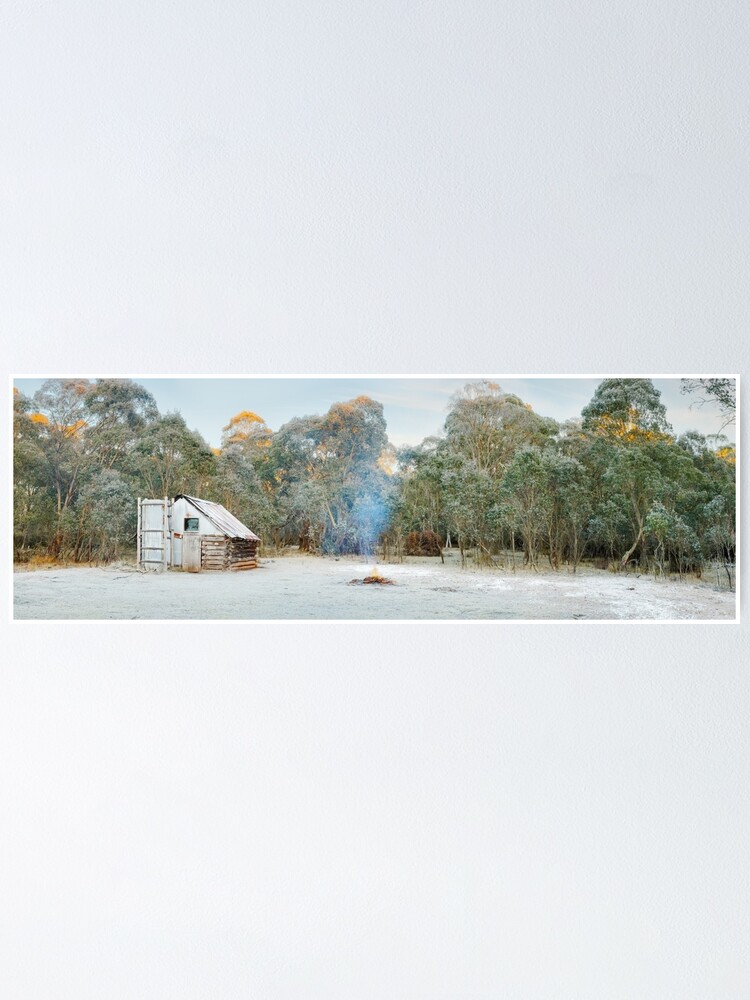 Thumbnail 2 of 3, Poster, Frosty Moroka Hut, Alpine National Park, Victoria, Australia designed and sold by Michael Boniwell.