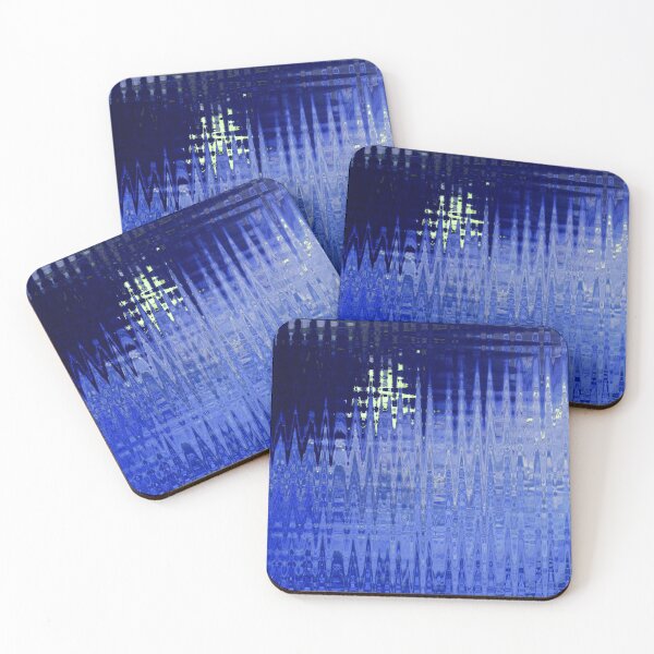 Item preview, Coastal Abstract Ocean Lines in Dark Blue Shades Water Aesthetic Reflection 1 of 4 designed and sold by Beachy.