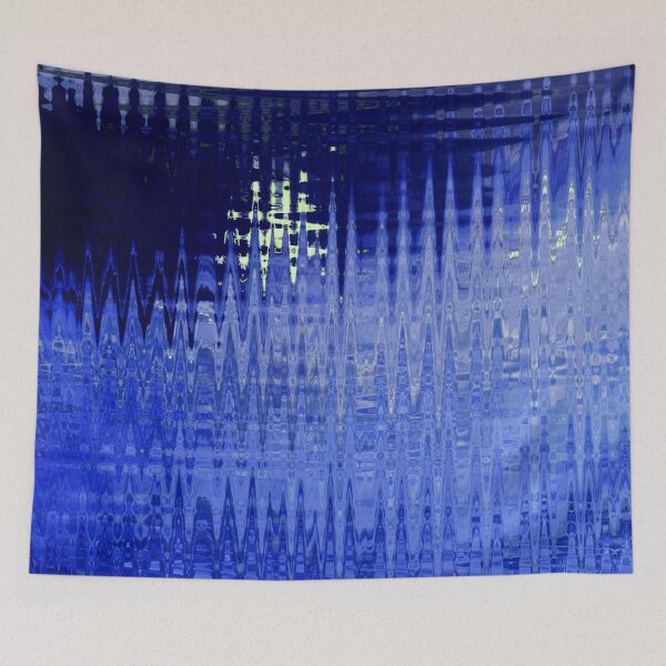 Item preview, Coastal Abstract Ocean Lines in Dark Blue Shades Water Aesthetic Reflection 1 of 4 designed and sold by Beachy.