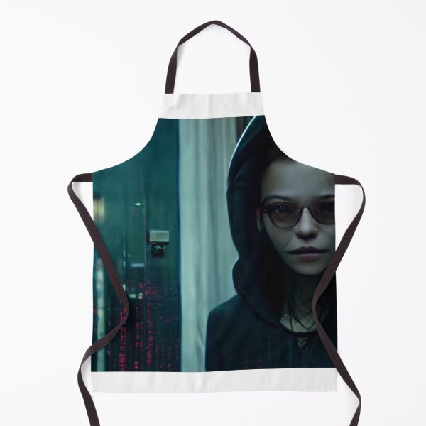 Item preview, A Young mysterious woman with glasses stands alone behind a Computer. designed and sold by FiniteRoyal.