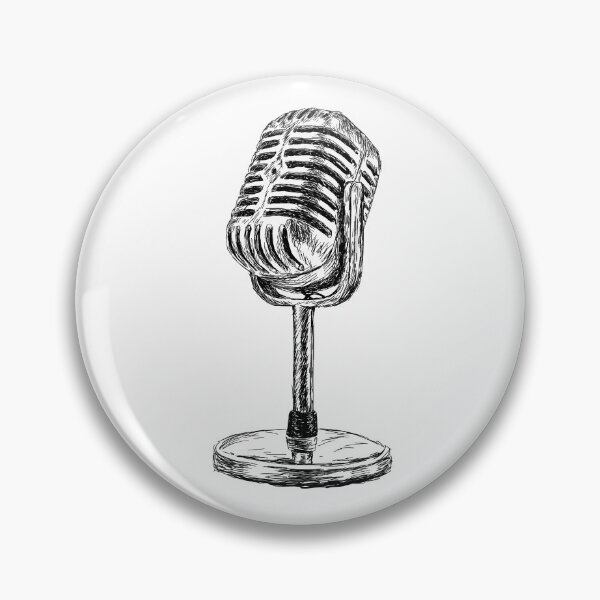 Item preview, Vintage Microphone Image designed and sold by RachelsFineLine.