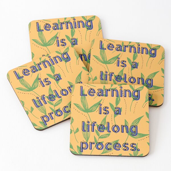 Item preview, Learning is a lifelong process., Learning, Stylish fonts, quote, yellow designed and sold by Ellecher23.
