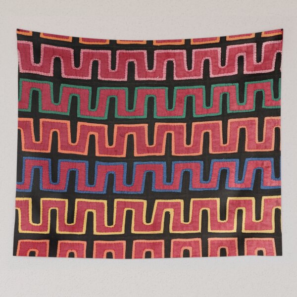 Item preview, Vintage Mola Geometric Textile Pattern designed and sold by Vintage Wall Art.