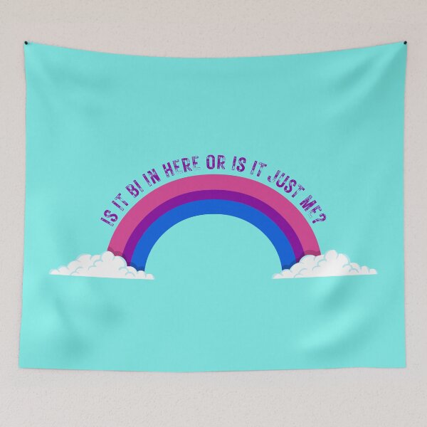 Item preview, Is It Bi In Here Or Is It Just Me Bisexual Rainbow In Cyan designed and sold by LuckyKermit.