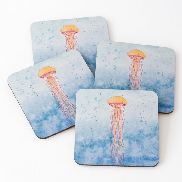 Item preview, Jellyfish Ocean Watercolour Painting designed and sold by Nicky Rollings.