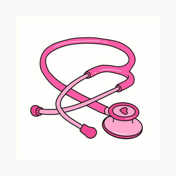 "Stethoscope Bubble gum pink color " Art Print for Sale by