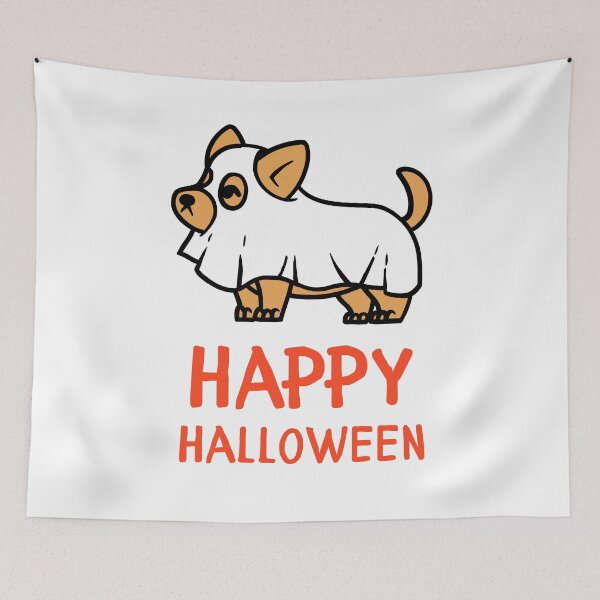 Item preview, Happy Halloween Cute Dog Ghost Costume Design designed and sold by WBP Mart.