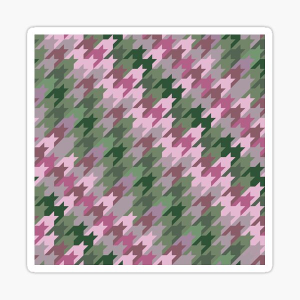 Houndstooth: Pink and Green Sticker