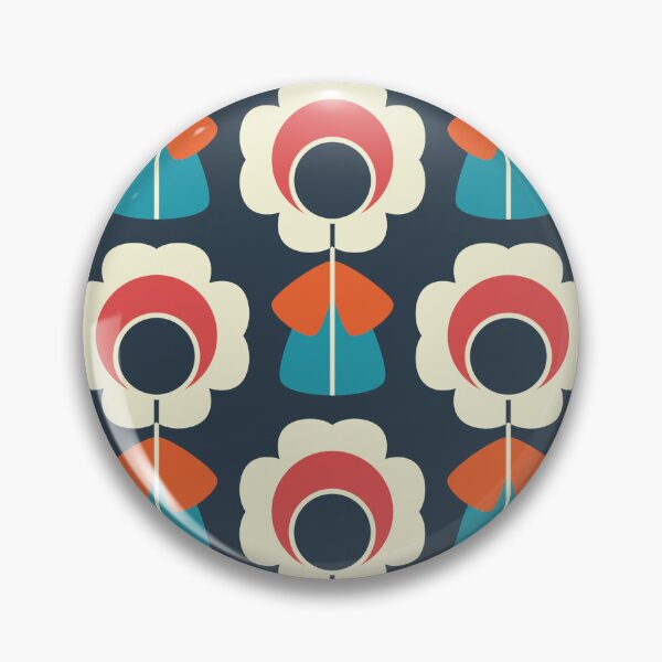 Item preview, 1098 - retro daisies, blue /red designed and sold by RouCouCou.