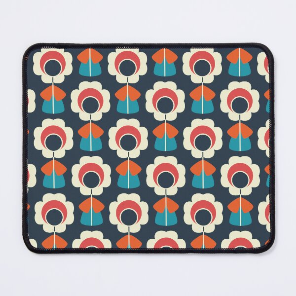 Item preview, 1098 - retro daisies, blue /red designed and sold by RouCouCou.