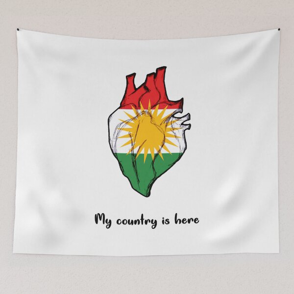 Item preview, Kurdistan flag on heart designed and sold by Kurdish T-shirt.