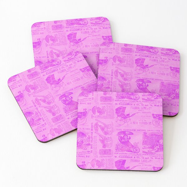 Item preview, Victorian Inspired Newsprint - Hot Pink designed and sold by TotallyRetroArt.