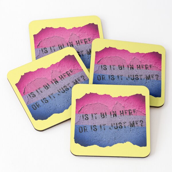Item preview, ¿Es Bi aquí o soy solo yo? Pared con los colores bisexuales en amarillo designed and sold by LuckyKermit.