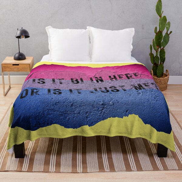 Item preview, Is It Bi In Here Or Is It Just Me Wall With The Bisexual Colors In Yellow designed and sold by LuckyKermit.