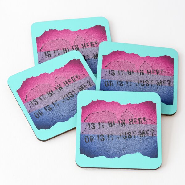 Item preview, Is It Bi In Here Or Is It Just Me Wall With The Bisexual Colors In Cyan designed and sold by LuckyKermit.