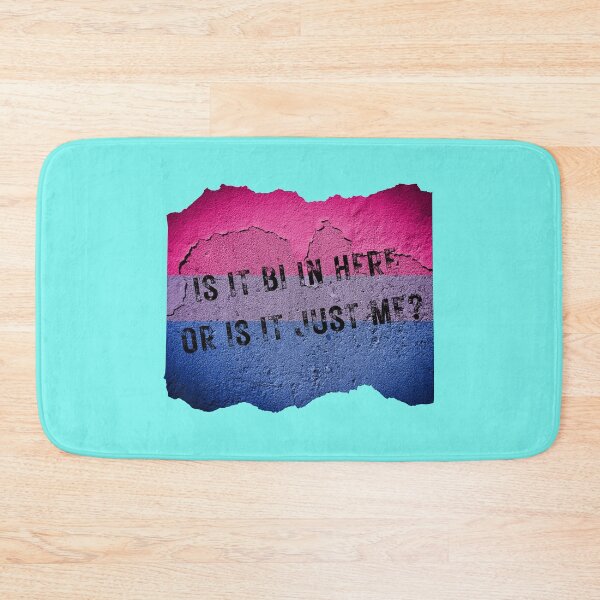 Item preview, Is It Bi In Here Or Is It Just Me Wall With The Bisexual Colors In Cyan designed and sold by LuckyKermit.
