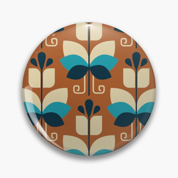 Item preview, 2001 - vintage tulips, blue / brown designed and sold by RouCouCou.
