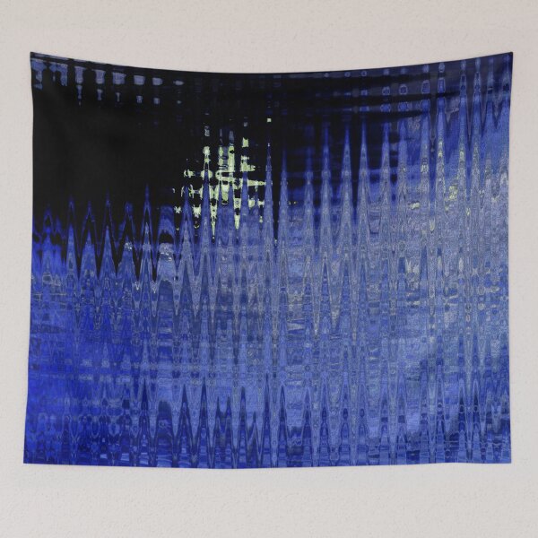 Item preview, Coastal Abstract Ocean Lines in Dark Blue Shades Water Aesthetic Reflection 2 of 4 designed and sold by Beachy.