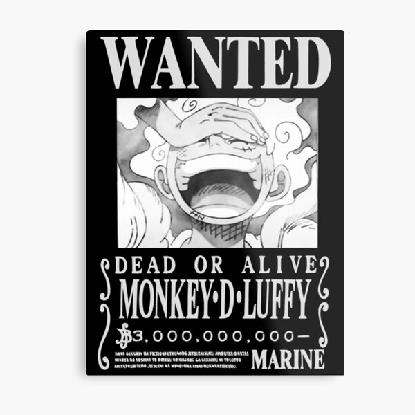 Monkey D Ruffy Gear Wanted Bounty Poster Nika Th Yonko Metallbild