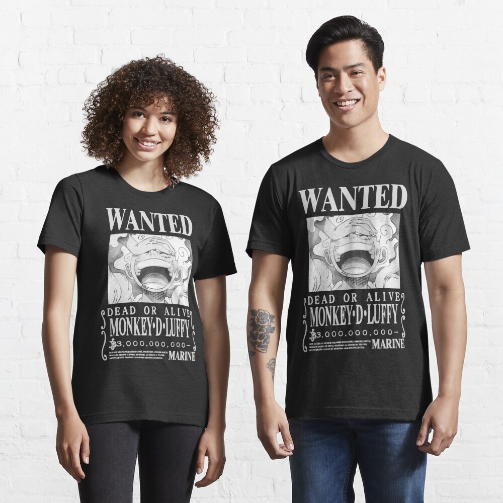 Monkey D Ruffy Gear Wanted Bounty Poster Nika Th Yonko T Shirt Von