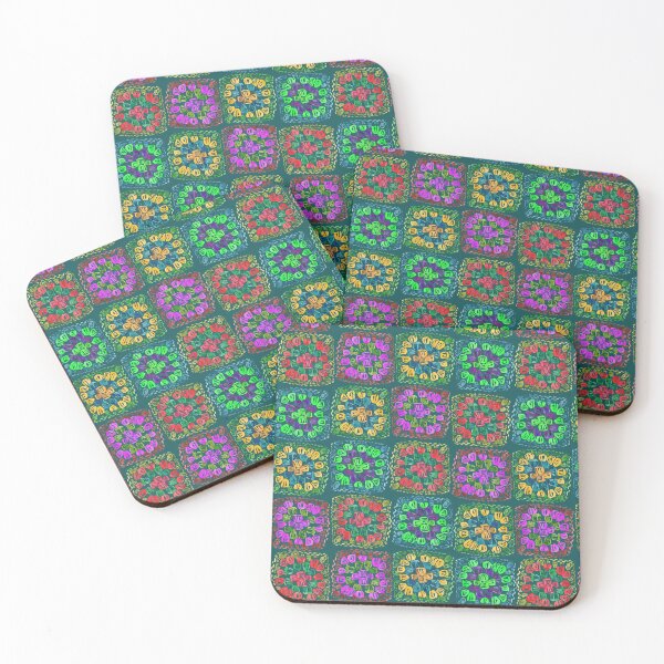 Item preview, Turquoise Watercolour Granny Square designed and sold by Lozzie Eliza Designs.