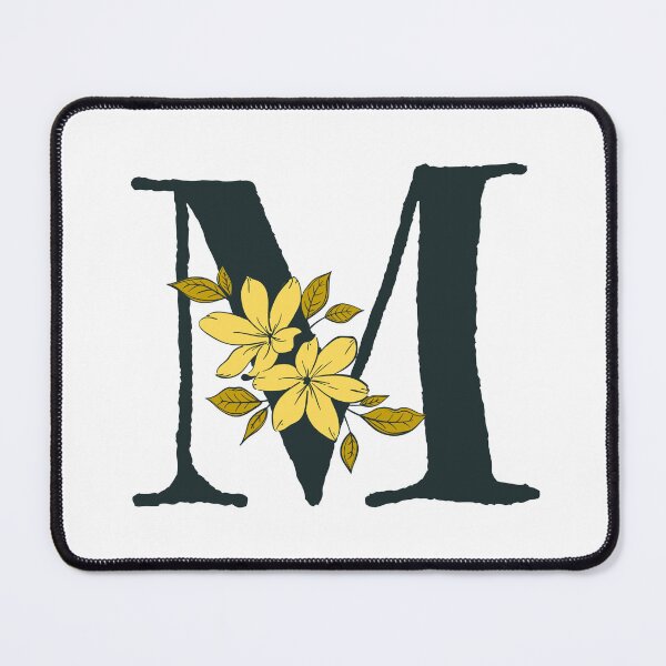 Item preview, Yellow floral M monogram designed and sold by Coffee Lifestyle.