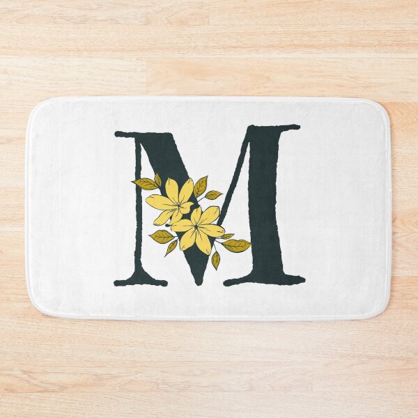 Item preview, Yellow floral M monogram designed and sold by Coffee Lifestyle.