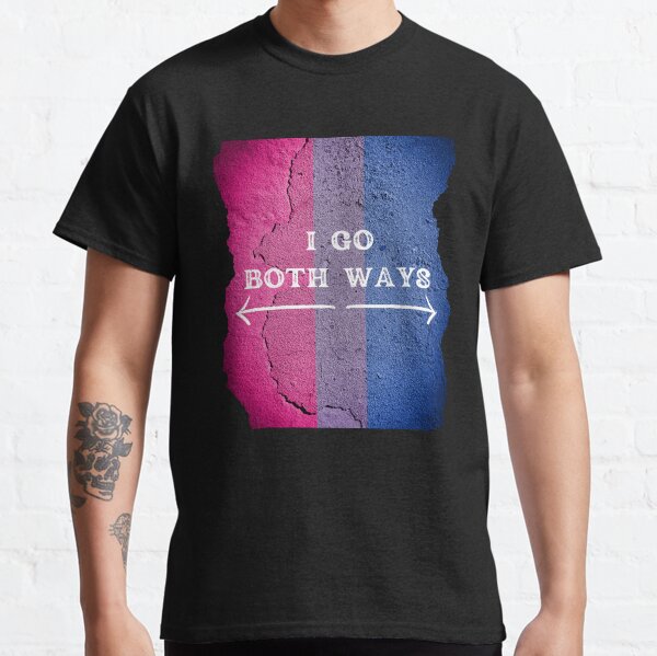 Aperçu de l'œuvre I Go Both Ways Wall avec les couleurs bisexuelles en noir créée et vendue par LuckyKermit.