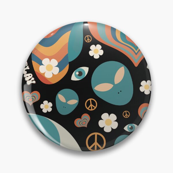 Artikelvorschau, Abstrakte Retro-Muster. Aliens und Frieden. Verrückte Muster. entworfen und verkauft von MamaNeeaDesigns.