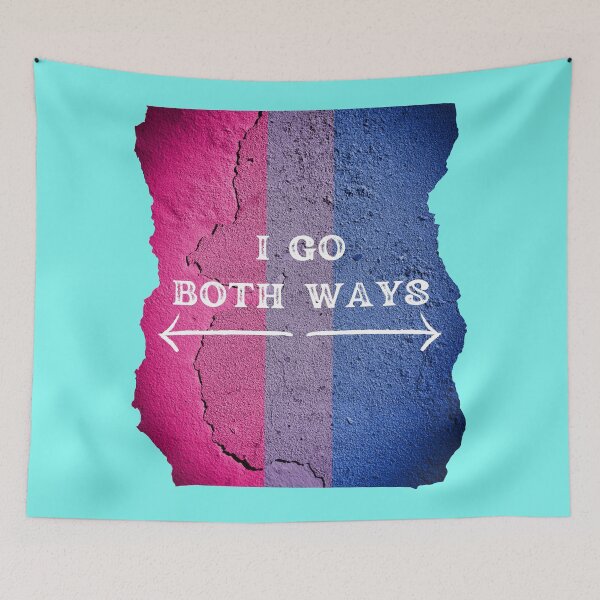 Item preview, I Go Both Ways Wall With The Bisexual Colors In Cyan designed and sold by LuckyKermit.