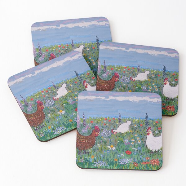 Item preview, Chickens in a wild garden designed and sold by Jes Roger Petersen.