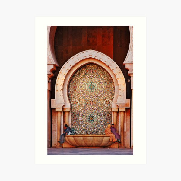 Fountain, Hassam II Mosque Casablanca Art Print