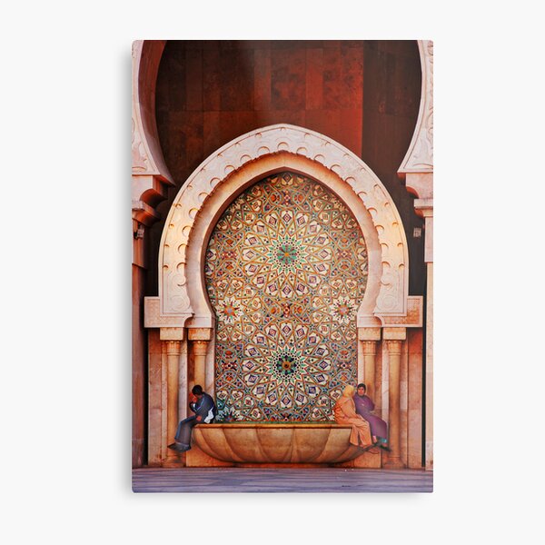 Fountain, Hassam II Mosque Casablanca Metal Print