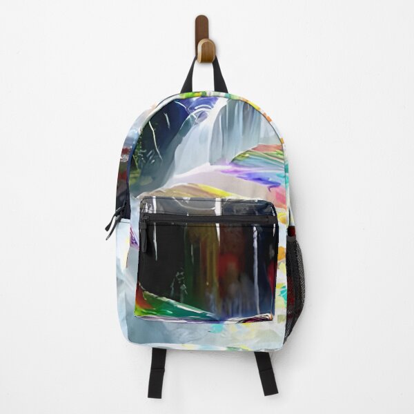 Item preview, AI Generated Art, Rainbow Waterfall Fantasy Acrylic Art designed and sold by ACC .
