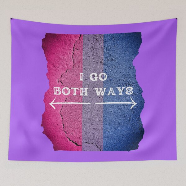 Item preview, I Go Both Ways Wall With The Bisexual Colors In Purple designed and sold by LuckyKermit.