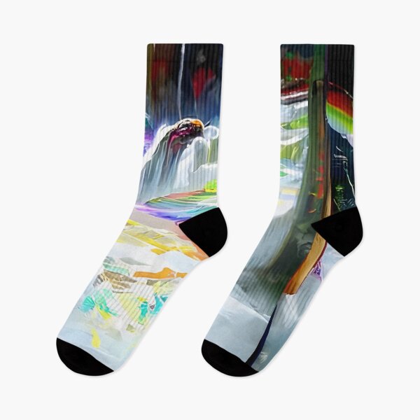 Item preview, AI Generated Art, Rainbow Waterfall Fantasy Acrylic Art designed and sold by ACC .