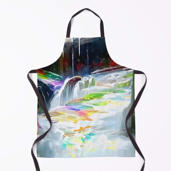 Item preview, AI Generated Art, Rainbow Waterfall Fantasy Acrylic Art designed and sold by ACC .