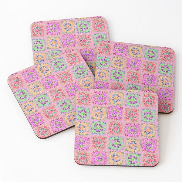 Item preview, Pink Watercolour Granny Square designed and sold by Lozzie Eliza Designs.