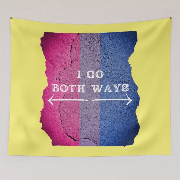 Item preview, I Go Both Ways Wall With The Bisexual Colors In Yellow designed and sold by LuckyKermit.